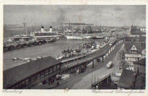Hamburg port with overseas bridge *approx. 1930