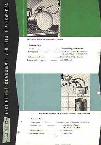 Milking systems agriculture production program company Impuls VEB ELFA Elsterwerda 8 pages 1958