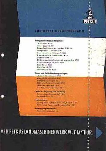 Seed processing machines production program agriculture company Petkus Wutha ​​​​​​​20 pages 1959