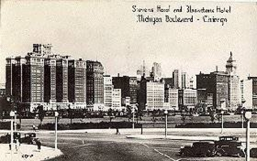 Illinois, Chicago, Michigan Boulevard, Stevens Hotel, Blackstone Hotel,Realityphoto, * ca. 1930