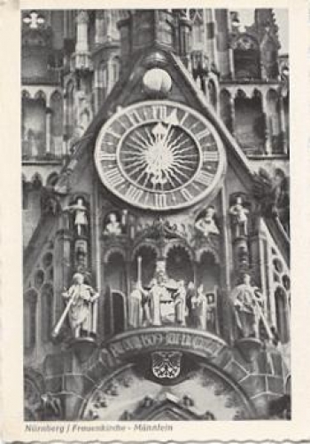 Nuremberg Frauenkirche clock o January 2, 1959