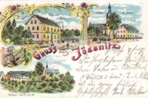 08547 Jossnitz ​​​​​​​Wohlrabs Bierstube Litho o 27.06.1932 Bahnpost Dresden - Hof train no 1029