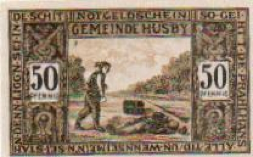 24975 Husby city emergency money value 50 Pfennig No. 3 braggart 1921