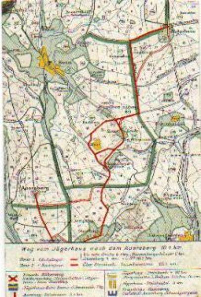 8326 Auersberg Landkarte Weg vom Jagerhaus *ca. 1920