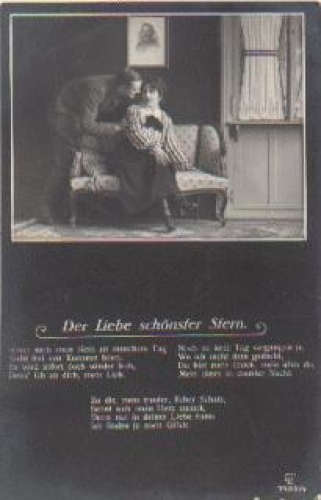 Lovers "Love's most beautiful star" series card no. 7788/4 used. 8/1/1914