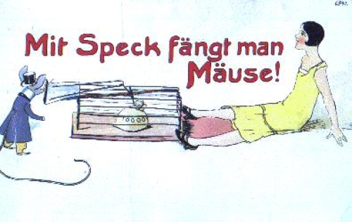 Hunting Mouse Trap Money Bag You catch mice with bacon o 9.6.1931