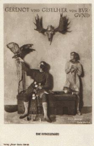 Falconry hunt The Nibelungs Gerenot and Giselher of Burgundy * approx. 1920