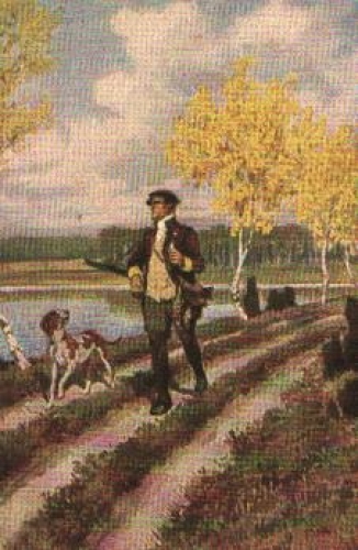 Hunter dog artist card * approx. 1930