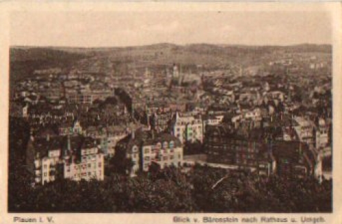 Plauen  vom Bärenstein nach Rathaus gebr. ca. 1920