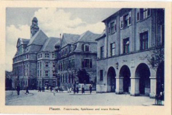08520 Plauen fire station Sparkasse new town hall fire brigade * approx. 1920
