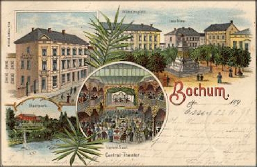 Bochum Farblitho Central-Theate o 24.11.1898
