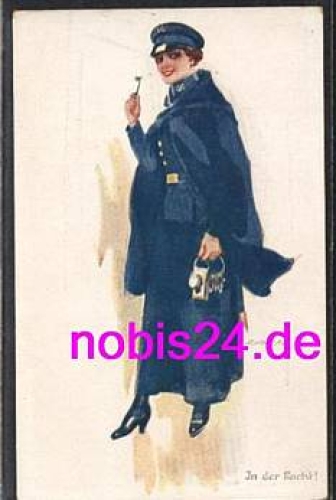 Guardian with lamp in uniform * around 1915