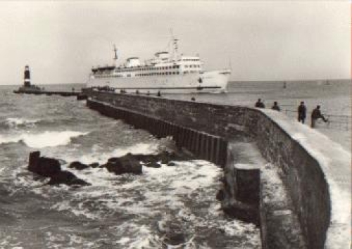 Baltic Sea ferry Warnemunde lighthouse *approx. 1969