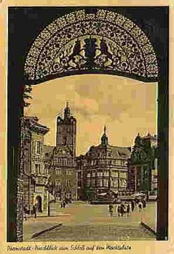 Darmstadt from the castle to the market square o 23.8.1950