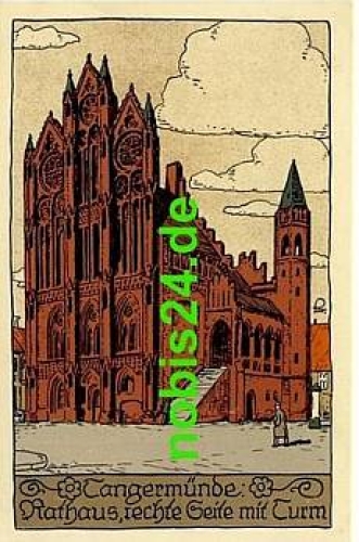 39590 Tangermuende Rathaus Steindruck  *ca.1920