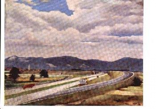 Reichsautobahn streets Adolf Hitler's artist card WA Dreieck Mannheim *ca. 1935