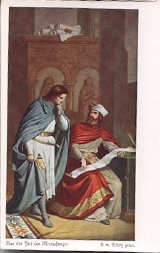 Piloty "From the time of the Minersingers" artist card no. 4505 * ca. 1930