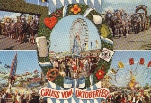 Munich greeting from Oktoberfest gebr. circa 1970