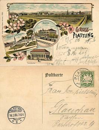 94447 Plattling Litho Bahnhof 17.5.1906