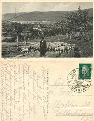 64732 Bad König Schäfer with flock of sheep o 16.4.1929