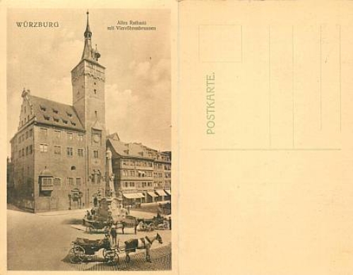 Würzburg Rathaus Vierröhrenbrunnen *ca. 1910
