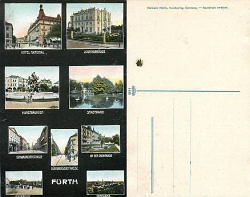 90762 Fürth Multi-image card with Masonic Lodge * approx. 1917