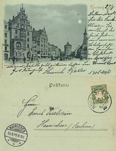 Nuremberg Konigstrasse moonlight map o August 29, 1899
