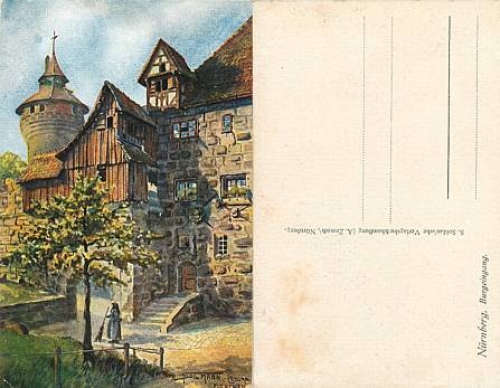 Nuremberg Brug entrance artist card *ca.1906