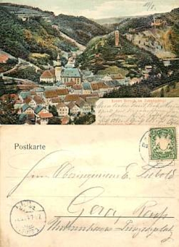 95460 Bad Berneck embossed litho or 11.8.1901 relief map