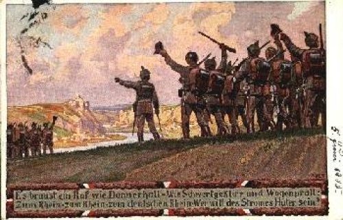 Donnerhall military artist card Paul Hey gebr. 1915