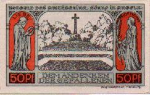 24966 Sorup city emergency money 50 pfennigs love and hope 1920