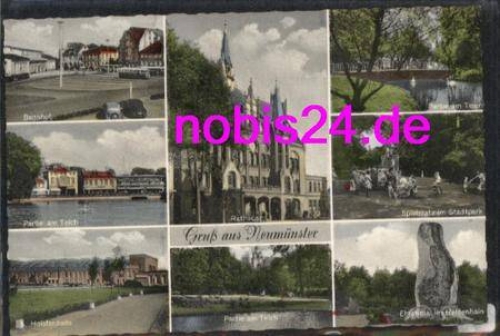 24537 Neumünster Bahnhof Halle Rathaus  *ca.1960
