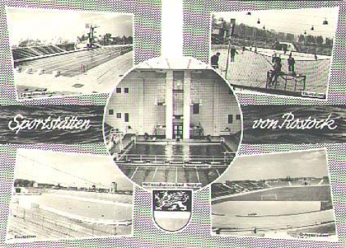 Rostock Sportstätten Stadion Ansichtskarte *ca. 1960