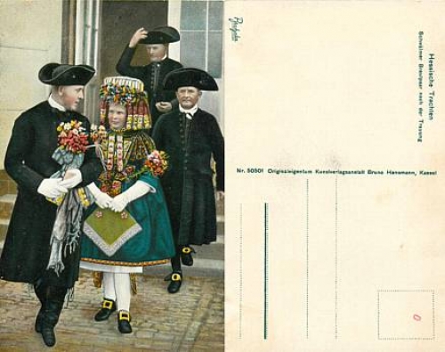Hessian costumes Schwalm bridal couple *ca.1910