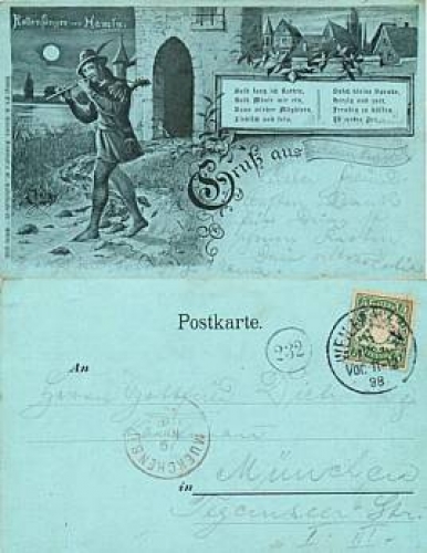 31785 Hameln Pied Piper moonlight card o 9.11.1898
