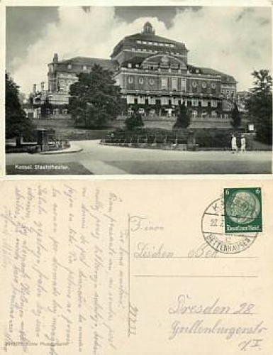 Kassel State Theater Esperanto card o July 27, 1933