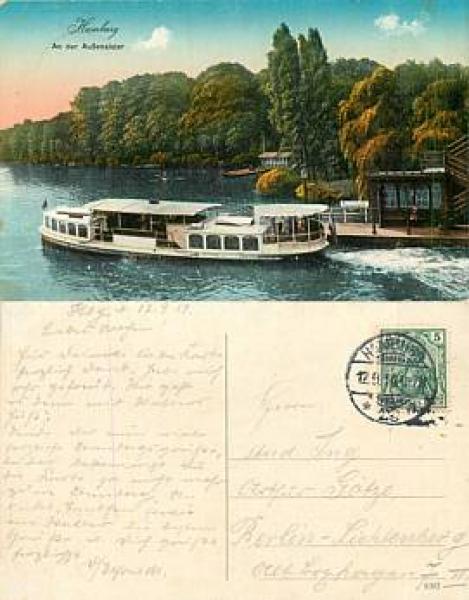 Hamburg Outer Alster barge "Johanna" o 12.9.1914