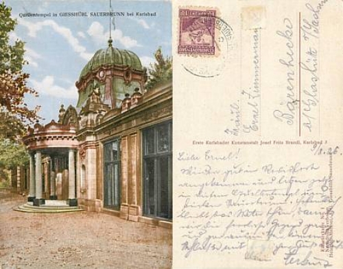 Giesshubl Sauerbrun Quellentempel Kyselka o 9.8.1926