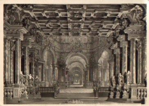 Bayreuth stage decoration based on old templates, theater interior * ca. 1950