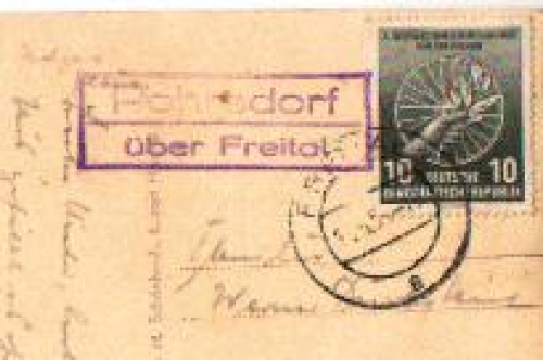 01737 Pohrsdorf country postmark o May 18, 1956 on AK Tharandter Wald