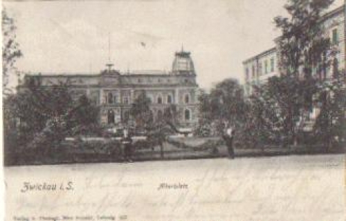 Zwickau Albertplatz gebr. ca. 1900
