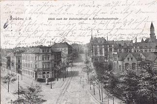 Zwickau Bahnhofstrasse and Reichenbachstrasse advertising column o 7.8.1914