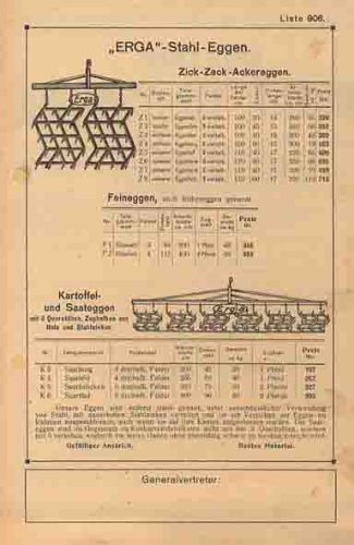 Advertising slip A5 Erga - steel harrows