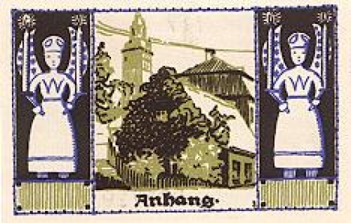 Schneeberg town emergency money, worth 50 pfennigs in 1921