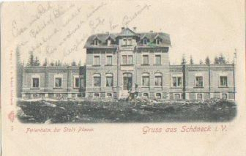 08261 Schoneck Vogtland Ferienheim der Stadt Plauen o 7.7.1900