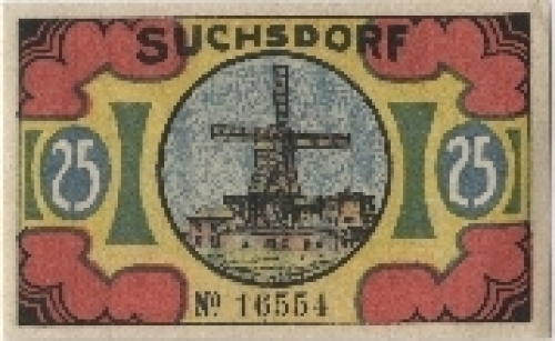 Suchsdorf Kiel Emergency money 25 Pfennig No. 16554 1921