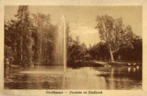99734 Nordhausen Fontaine in the city park * approx. 1920