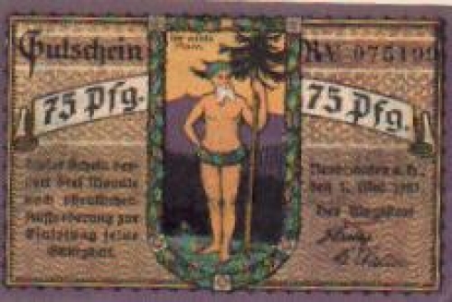 99734 Nordhausen city emergency money 75 pfennigs 1921