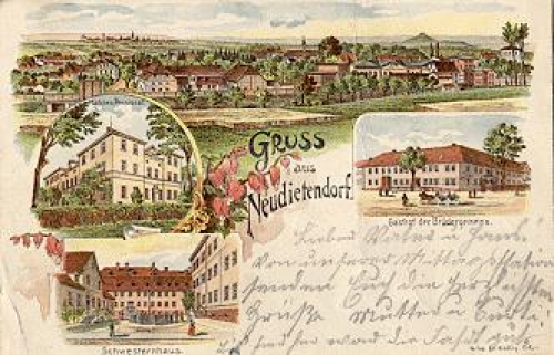 99192 Neudietendorf Gasthof der Bruedergemeine Litho o 19.2.1903
