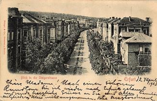 Erfurt Steigerstrasse embossed card o 26.4.1903